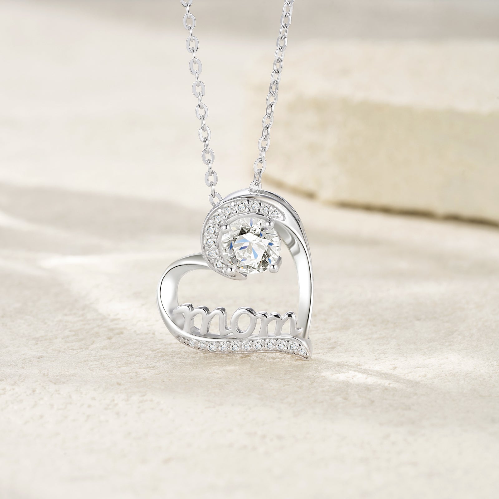 1 Carat Silver Necklace Pendant Set With Top Grade Moissanite, Made Of S925 Silver Plated Platinum.