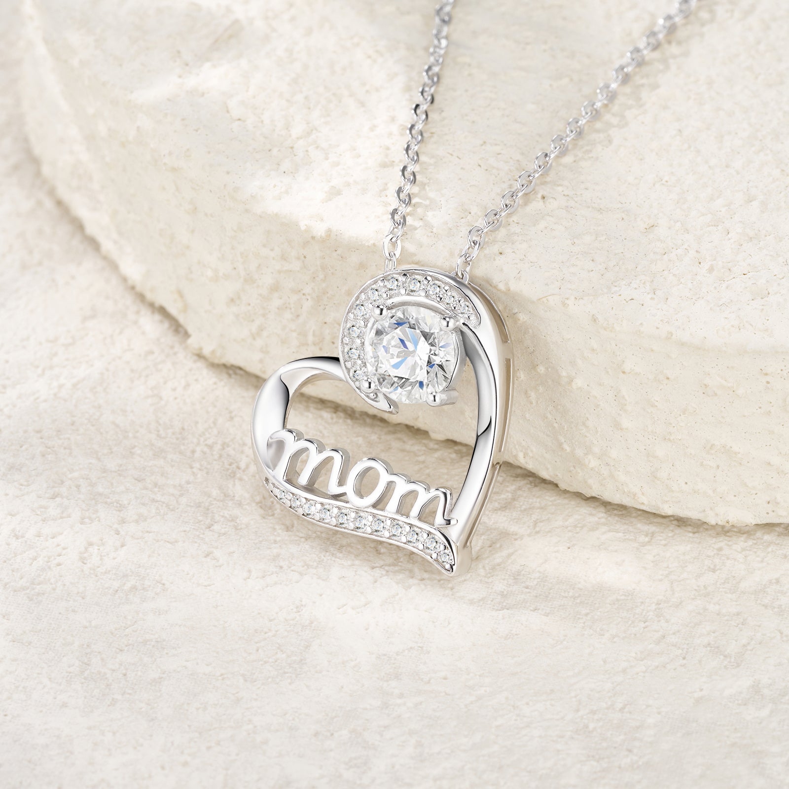1 Carat Silver Necklace Pendant Set With Top Grade Moissanite, Made Of S925 Silver Plated Platinum.