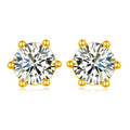 S925 Silver Six-Prong Moissanite Earrings Minimalist Design For Women