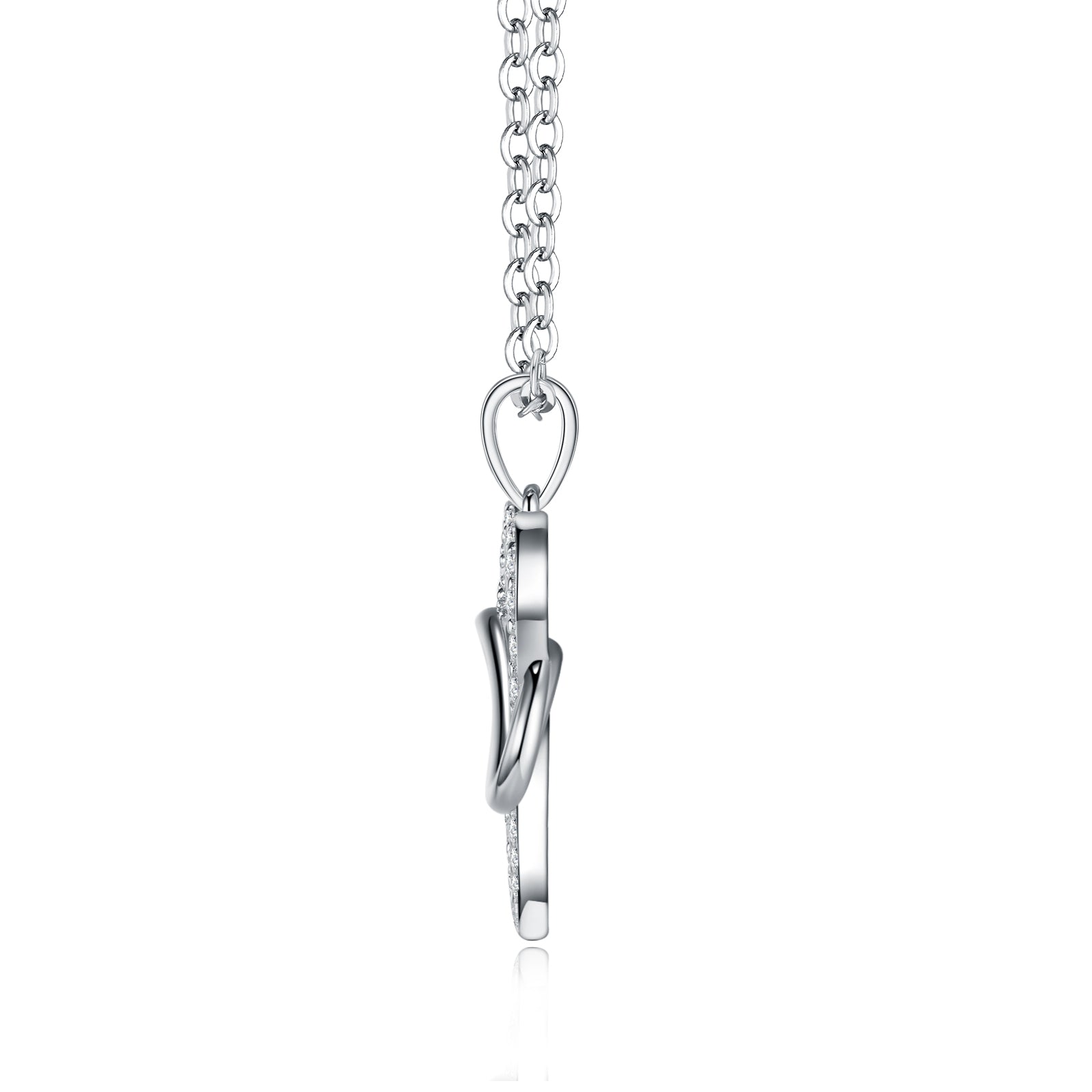 A Luxurious and Fashionable Minimalist Jewelry Pendant Necklace Featuring Top-quality Moissanite, Made Of S925 Silver Electroplated With Platinum.