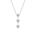 1 Carat Silver Necklace Pendant Set With Top Grade Moissanite, Made Of S925 Silver Plated Platinum.