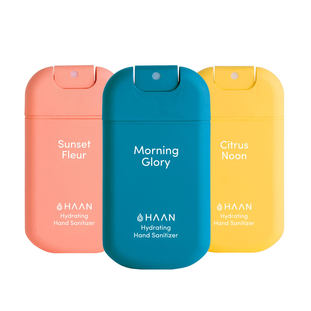 Hydrating Hand Sanitizer Spray with Aloe Vera (3 Pack) Cleanses Your Hands (Sunset Fleur Morning Glory Citrus Noon)